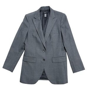 Body by Victoria Blazer Womens 8‎ Gray Houndstooth Wool Blend Two Button Jacket
